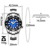 ADDIESDIVE 44,5 mm Taucheruhr für Herren Einzigartiges blaues Zifferblatt 200M (AD2102)