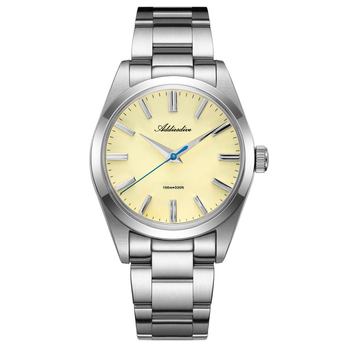 ADDIESDIVE AD2026 gelbe Retro-Quarzuhr mit gewölbtem Saphirglas und AR-Beschichtung