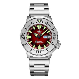 ADDIESDIVE Monster Herren Taucheruhr Automatik NH36 200m wasserdicht Edelstahl Saphirglas 42mm Leuchtzifferblatt 24 Steine 2 Jahre Garantie 90 Tage Rückgabe
