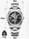 <Blinddose> ADDIESDIVE 38mm Hohl Automatische Mechanische Uhr NH38A Saphirglas Leuchtend AD2111-Skelett