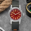 Moderne mechanische Uhr mit Vintage-Design und 36mm Gehäuse, ideal für Sammler und Uhrenliebhaber