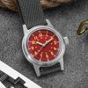 Uhr 36mm Edelstahlarmband, Vintage Retro Design mit grünem Leuchten in der Dunkelheit