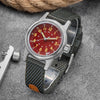 Uhr 36mm Edelstahlarmband, Vintage Retro Design mit grünem Leuchten in der Dunkelheit