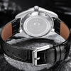 ADDIESDIVE Herren Edelstahl Weißes Zifferblatt mit schwarzem Lederarmband AD2118