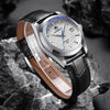 ADDIESDIVE Herren Edelstahl Weißes Zifferblatt mit schwarzem Lederarmband AD2118