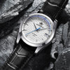 ADDIESDIVE Herren Edelstahl Weißes Zifferblatt mit schwarzem Lederarmband AD2118